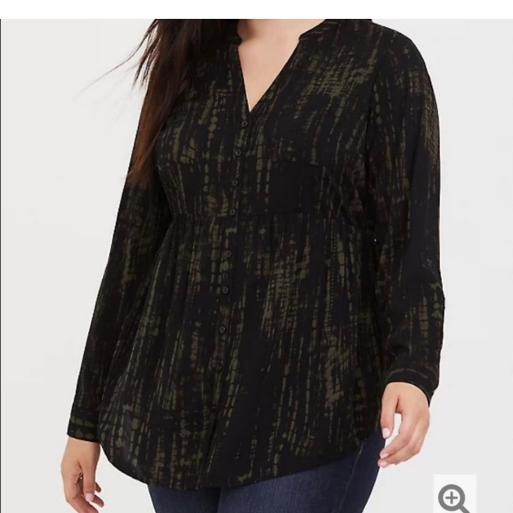 Torrid Challis Long Sleeve Blouse